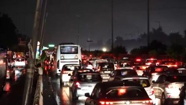 Delhi Rains: Heavy Showers Cause Traffic Chaos Across National Capital, Flights Disrupted; Flood Concerns Along Yamuna (Watch Videos)