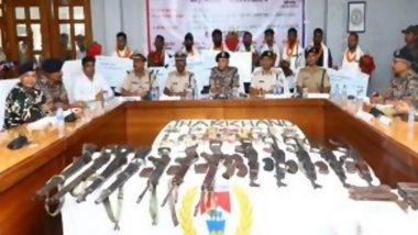 Latehar: 9 JJMP Naxals Surrender in Jharkhand; 12 Firearms, 26 Magazines and Over 1,700 Live Rounds Recovered
