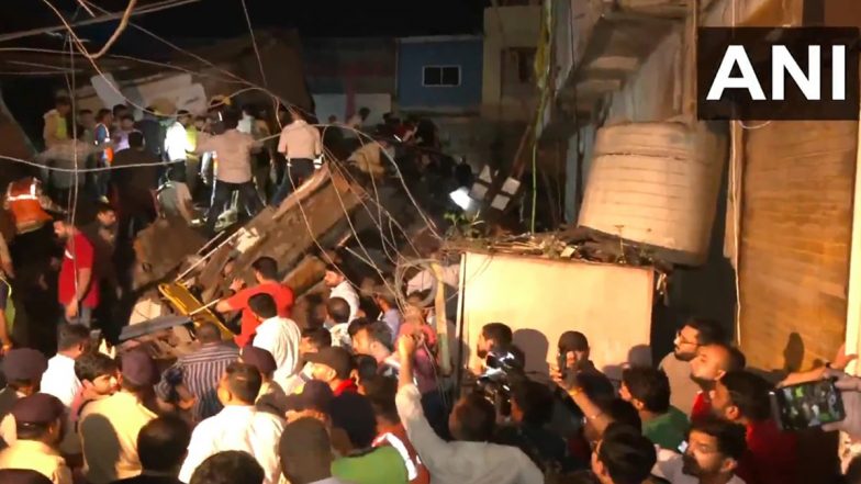 Indore Building Collapse: 2 Dead, 12 Injured After a 3-Storey Building Collapses on Jawahar Marg in Madhya Pradesh (Watch Video)