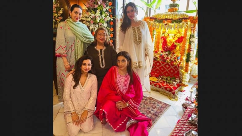 Ganesh Chaturthi 2025: Kareena Kapoor Khan Shares Festive Family Moments With Karisma Kapoor, Babita Kapoor and Cousins (View Pics)