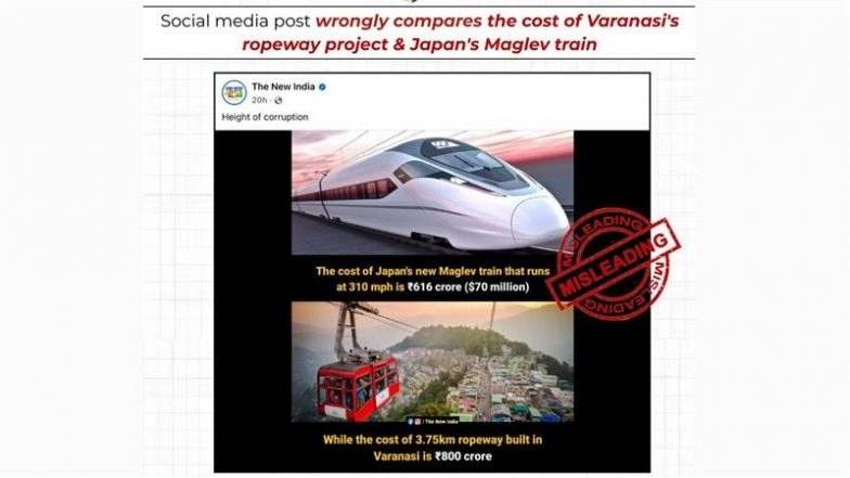 Varanasi Ropeway Cost Compared Misleadingly to Japan’s Maglev, PIB Clarifies