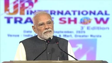 PM Narendra Modi Inaugurates Mega UP International Trade Show 2025 in Greater Noida (Watch Video)