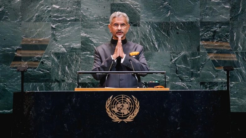 EAM S Jaishankar Addresses UNGA, Calls Pakistan &lsquo;Epicentre of Global Terrorism&rsquo; (Watch Video)