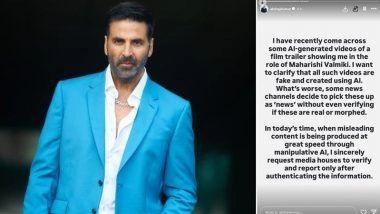 Akshay Kumar Clarifies AI-Generated Videos Showing Him as Maharishi Valmiki, Calls Them Fake (View Post)