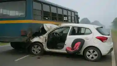 Tamil Nadu Road Accident: Mother, Infant Among 3 Killed After Car Rams Government Bus on Tiruchi-Chennai National Highway