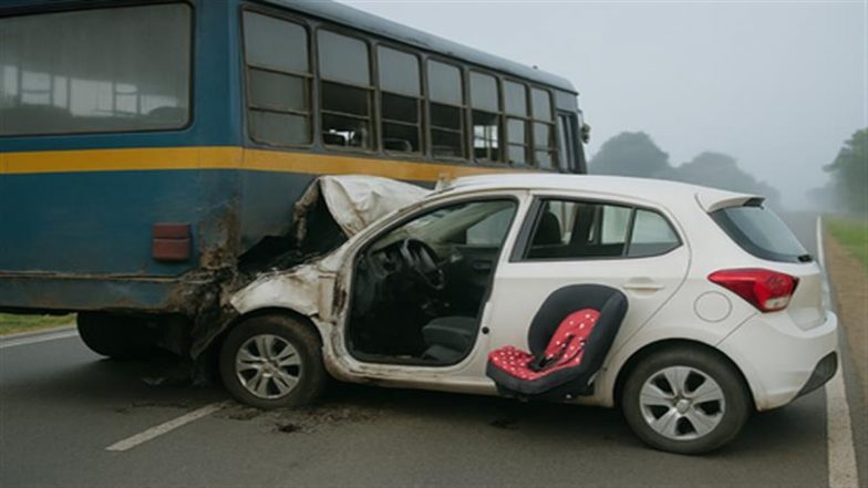 Tamil Nadu Road Accident: Mother, Infant Among 3 Killed After Car Rams Government Bus on Tiruchi-Chennai National Highway