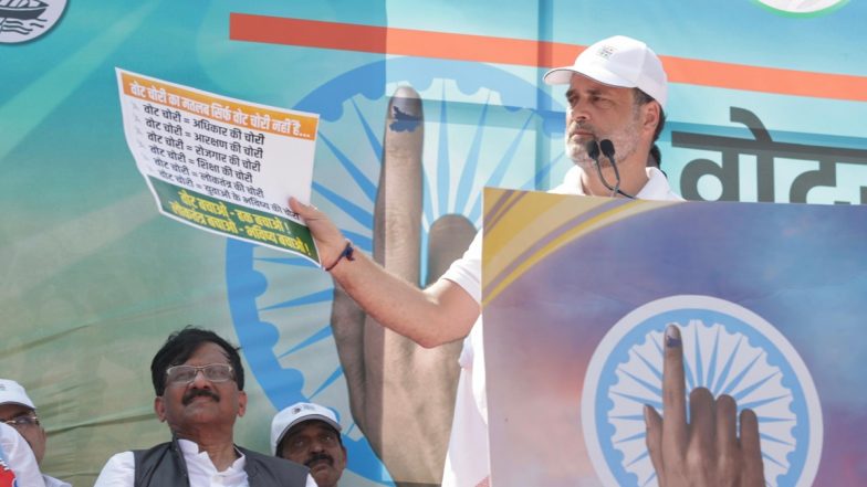 Voter Adhikar Yatra: Rahul Gandhi Launches Fierce Attack on BJP, Alleges Large-Scale Electoral Fraud With Backing of Election Commission