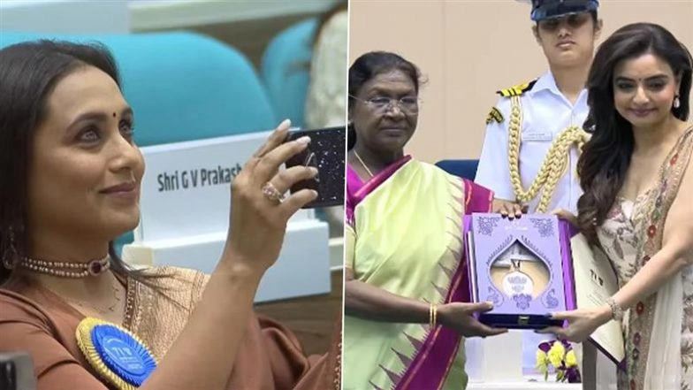 National Film Awards 2025: Vaibhavi Merchant Wins Best Choreography, Rani Mukerji Records the Iconic Moment (Watch Video)