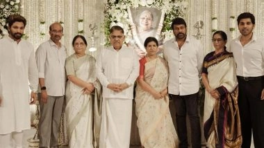 Allu Arjun Grandmother’s Prayer Meet: Chiranjeevi, Ram Charan Join Actor’s Family for Pedda Karma Ceremony (View Pics)