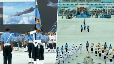 Indian Air Force Day 2025: Special Tributes to Operation Sindoor, Power Display at Hindon Airbase; Air Warriors Carry Out ‘Stunning’ March Past (Watch Videos)
