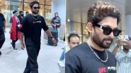Allu Arjun To Begin Shooting for Next Schedule of Atlee&rsquo;s &lsquo;AA22xA6&rsquo; Soon? Telugu Star Looks Dapper in All-Black Attire As He Gets Clicked at Mumbai Airport (Watch Video)