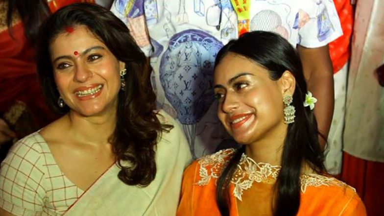 Dussehra 2025: Kajol Takes Part in ‘Sindoor Khela’ Ceremony With Daughter Nysa at the North Bombay Sarbojanin Durga Puja, Celebrities Join the Festivities