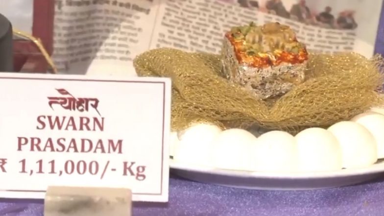 Diwali 2025: Jaipur Shop Sells Deepavali Sweets Infused With 24-Carat Gold and Silver, Priced Up to INR 1.11 Lakh per Kg (Watch Video)