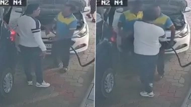 Bhilwara: SDM Chhotu Lal Sharma Slaps Petrol Pump Employee in Rajasthan, Staff Hits Back After Argument Over Fuel Queue, CCTV Video Goes Viral