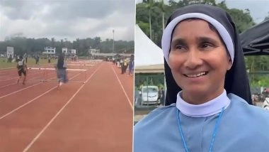 Kerala Nun Wins Gold in Hurdles at State Masters’ Athletics Meet, Video of Sister Sabina Racing in Religious Attire Goes Viral