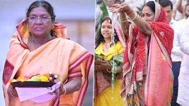 Chhath Puja 2025: President Droupadi Murmu, Delhi CM Rekha Gupta Join Chhath Celebrations (See Pics and Videos)