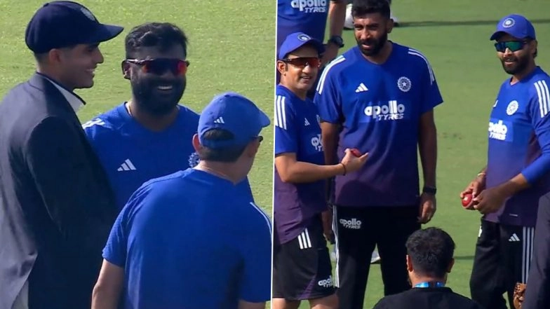 Shubman Gill Wins Toss for First Time as Team India Test Captain in 7th Match, Teammates and Coach Gautam Gambhir Celebrate Ahead of IND vs WI 2nd Test 2025 (Watch Video)