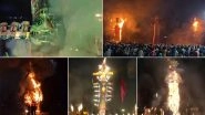 Ravan Dahan 2025 Videos: Ravana Effigies Burned on Vijayadashami, Dussehra Celebrations in Mumbai, Gurugram, Indore and Other Cities