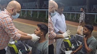 Palakkad: Passenger Suffers Jaw Dislocation Before Train Departure, Receives On-Spot Treatment From Indian Railway Doctor Jithin PS in Kerala; Video Goes Viral