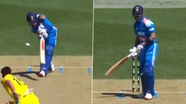 Virat Kohli Wicket Video: Watch India Star Batter Perish for Duck in Successive Innings for the First Time in his ODI Career
