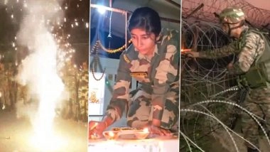 Diwali 2025 Celebration at Border: BSF Jawans Celebrate Deepavali by Lighting Candles Along India-Pakistan Border in Jaisalmer (Watch Videos)