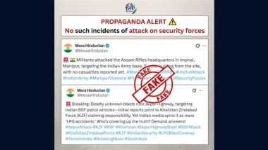 Did Militants Attack Assam Rifles HQ in Imphal and BSF Patrol Vehicles on Jaipur Highway? PIB Fact Check Debunks Fake Social Media Claims