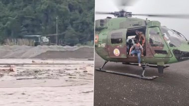 North Bengal and Bhutan Hit by Floods As Torsa River Swells; Indian Army Launches Helicopter Rescue Mission in Phuentsholing (See Pics and Videos)