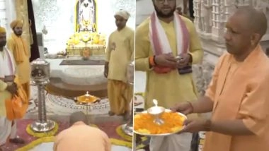 Diwali 2025: UP CM Yogi Adityanath Offers Prayers at Ram Janambhoomi Temple in Ayodhya on Occasion of Deepavali (Watch Videos)
