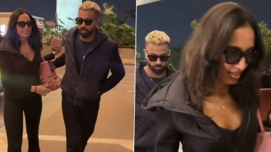 Hardik Pandya Dating Mahieka Sharma? Indian Cricketer Spotted With Rumoured Girlfriend at Mumbai Airport (Watch Video)
