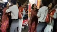 Indore: Woman Catches Cheating Husband With Girlfriend While Shopping Ahead of Karwa Chauth in Madhya Pradesh&rsquo;s Nanda Nagar, Video Goes Viral