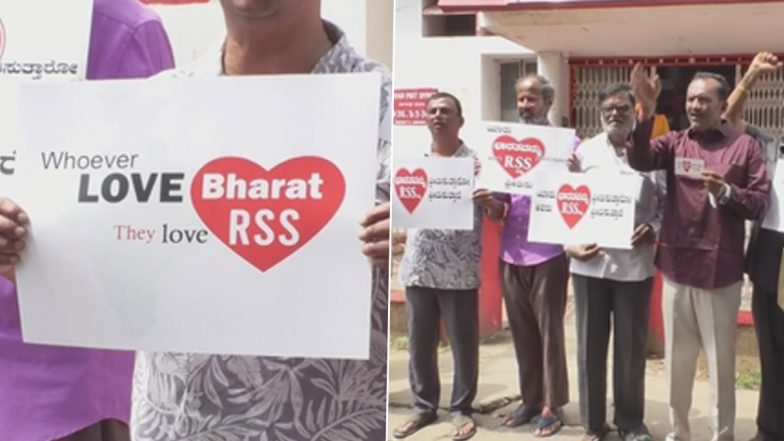 ‘I Love RSS’ Campaign in Karnataka: Sangh Supporters Launch Campaign in Mandya After Priyank Kharge’s Letter to Congress-Led Government Seeking Ban on RSS Activities