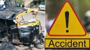 Jammu and Kashmir Road Accident: 3 Vaishno Devi Pilgrims Die in Auto-Rickshaw-Bus Collision Near Katra (Watch Video)