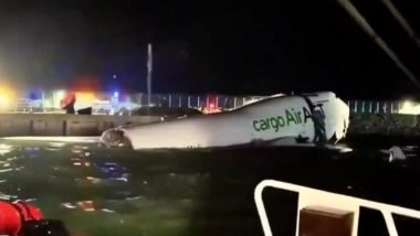 Emirates SkyCargo Flight EK9788 Hits Ground Vehicle, Skids off Runway Into Sea at Hong Kong International Airport; 2 Killed (See Pics and Videos)