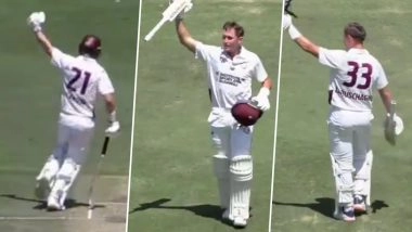 Marnus Labuschagne Returns To Form Ahead of Ashes 2025-26, Australian Batter Slams First-Class Hundred During Queensland vs Tasmania Sheffield Shield 2025-26 (Watch Video)
