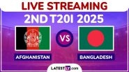 Afghanistan vs Bangladesh Free Live Streaming Online, 2nd T20I 2025: How To Watch AFG vs BAN Cricket Match Live Telecast on TV in India?