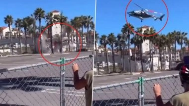 US Chopper Crash: 5 Hospitalised, Including Child, After Helicopter Crashed Near Busy Section of Pacific Coast Highway in California (See Pic and Videos)