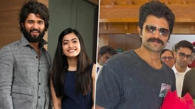 Rashmika Mandanna’s Rumoured Fiancé Vijay Deverakonda Shows Off His Engagement Ring During Sathya Sai Baba Ashram Visit in Puttaparthi With Family (View Pics and Watch Video)