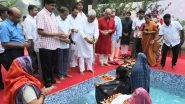 Chhath Puja 2025: Bihar CM Nitish Kumar Offers Usha Arghya on Last Day of Chhath Puja (See Pics)