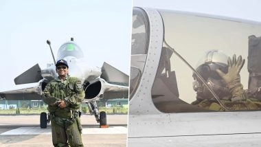 President Droupadi Murmu Takes Sortie in Rafale Fighter Jet in Ambala, Says ‘It Instilled in Me Renewed Sense of Pride in India’s Defence Capabilities’ (See Pics)