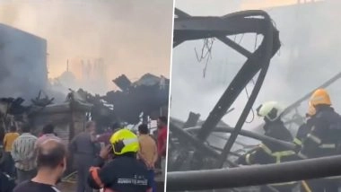 Kurla Fire: Massive Blaze Erupts at Several Shops in Mumbai, Doused After Hours of Effort; No Casualties Reported (Watch Video)
