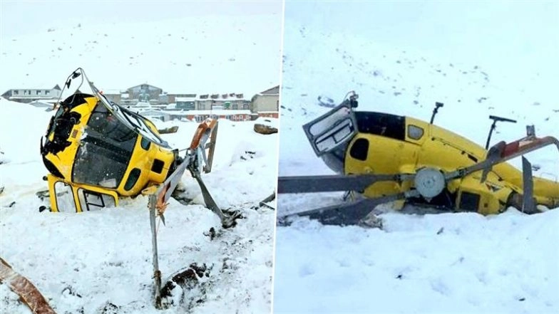 Nepal Helicopter Crash: Video Shows Helicopter Skidding and Crashing During Snow Rescue Near Mt Everest