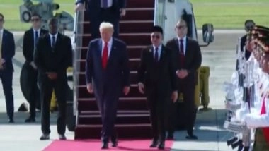 Donald Trump Arrives in Malaysia To Sign Cambodia-Thailand Peace Deal, Thanks PM Anwar Ibrahim for Role in Conflict Resolution (Watch Video)