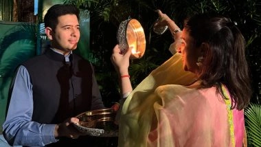 ‘My Chaand’: Parents-To-Be Parineeti Chopra and Raghav Chadha Celebrate Karwa Chauth With Love and Traditions (See Pics)