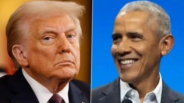 Nobel Peace Prize 2025: Donald Trump Pitches His Name Again Hours Before Announcement, Says ‘Barack Obama Got It for Nothing, I Stopped 8 Wars’ (Watch Video)