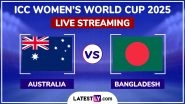 Australia Women vs Bangladesh Women Free Live Streaming Online of ICC Women&rsquo;s Cricket World Cup 2025: How To Watch AUS-W vs BAN-W CWC Match Free Live Telecast in India?