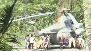 Kerala Helipad Sinks: Portion of Tarmac Gives Way Under President Droupadi Murmu&rsquo;s Chopper at Pramadam Stadium, Officials Push Helicopter to Safety (Watch Video)