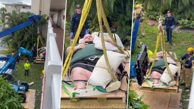 Florida Man Weighing Over 600 Pounds Rescued by Crane After Medical Emergency in West Palm Beach, Video Goes Viral