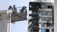 Mumbai Fire: Massive Blaze Erupts at JMS Business Centre in Jogeshwari West, People Stranded on Top Floors Rescued by Fire Department (Watch Video)