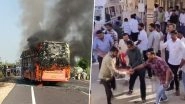 Jaisalmer Bus Fire: Over 15 Feared Dead, Rajasthan CM Bhajan Lal Sharma Expresses Condolences Over Loss of Life in AC Bus Accident (Watch Videos)