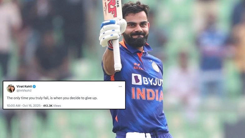 Virat Kohli Shares Motivational Quote Ahead of IND vs AUS ODI Series 2025 Amidst Rumours About Impending Retirement (See Post)